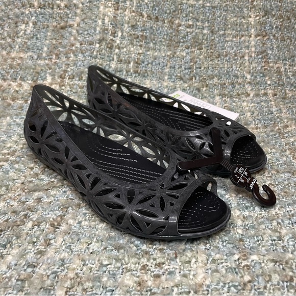 Crocs Isabella Jelly II Flat Ballet in Black - Picture 2 of 5